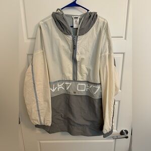 Star Wars Off-White and Grey Half Zip Reflective Windbreaker Jacket